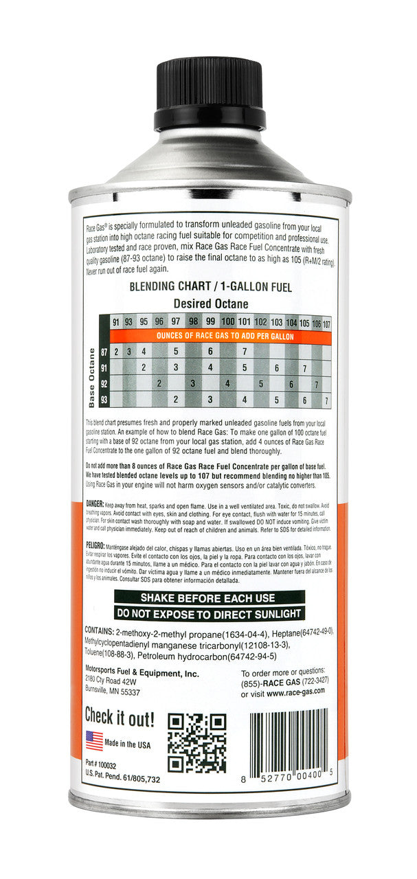 Race Gas Premium 32oz Race Fuel Concentrate