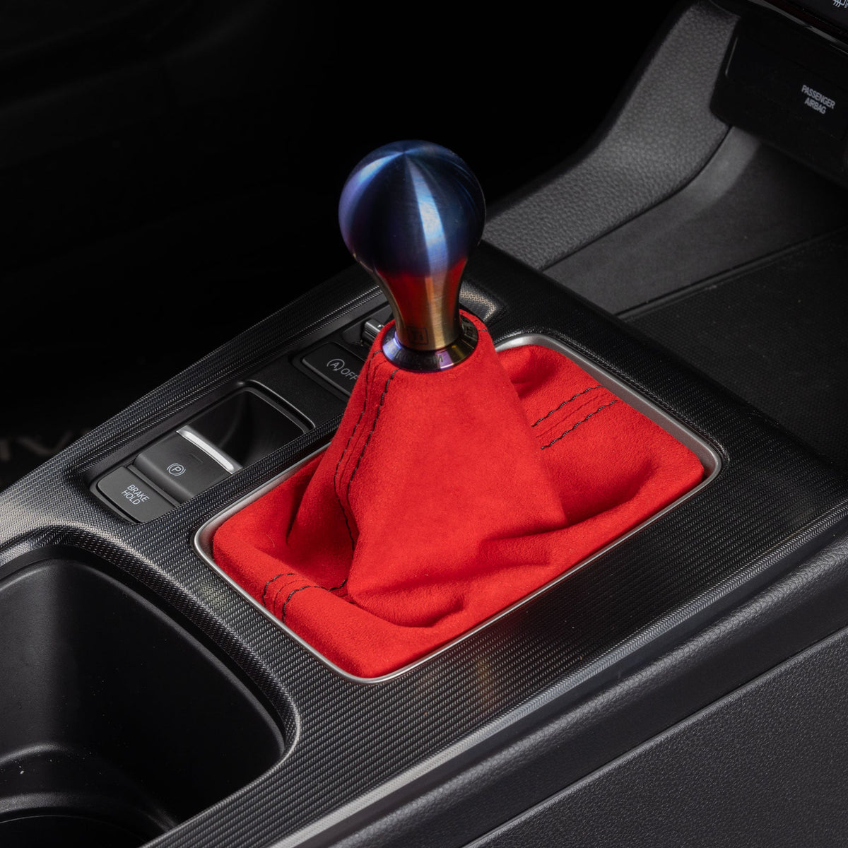 Hybrid Racing Alcantara Shift Boot (22+ Honda Civic) RED