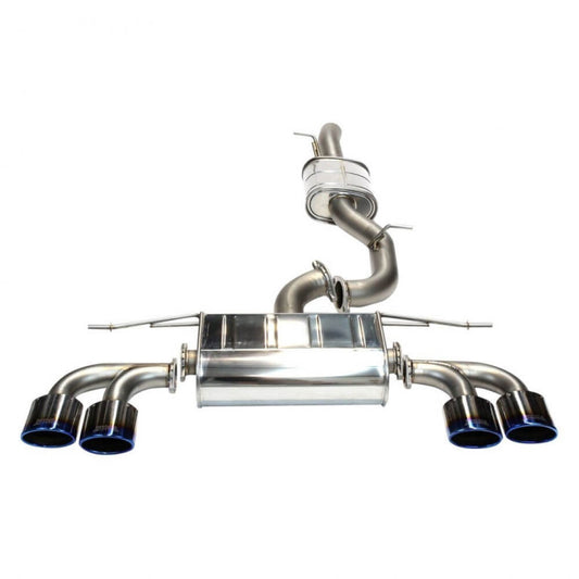 CATBACK VW GOLF-R Q300 QUAD OVAL TITANIUM BURNT TIPS CAT-BACK 14-UP 76MM