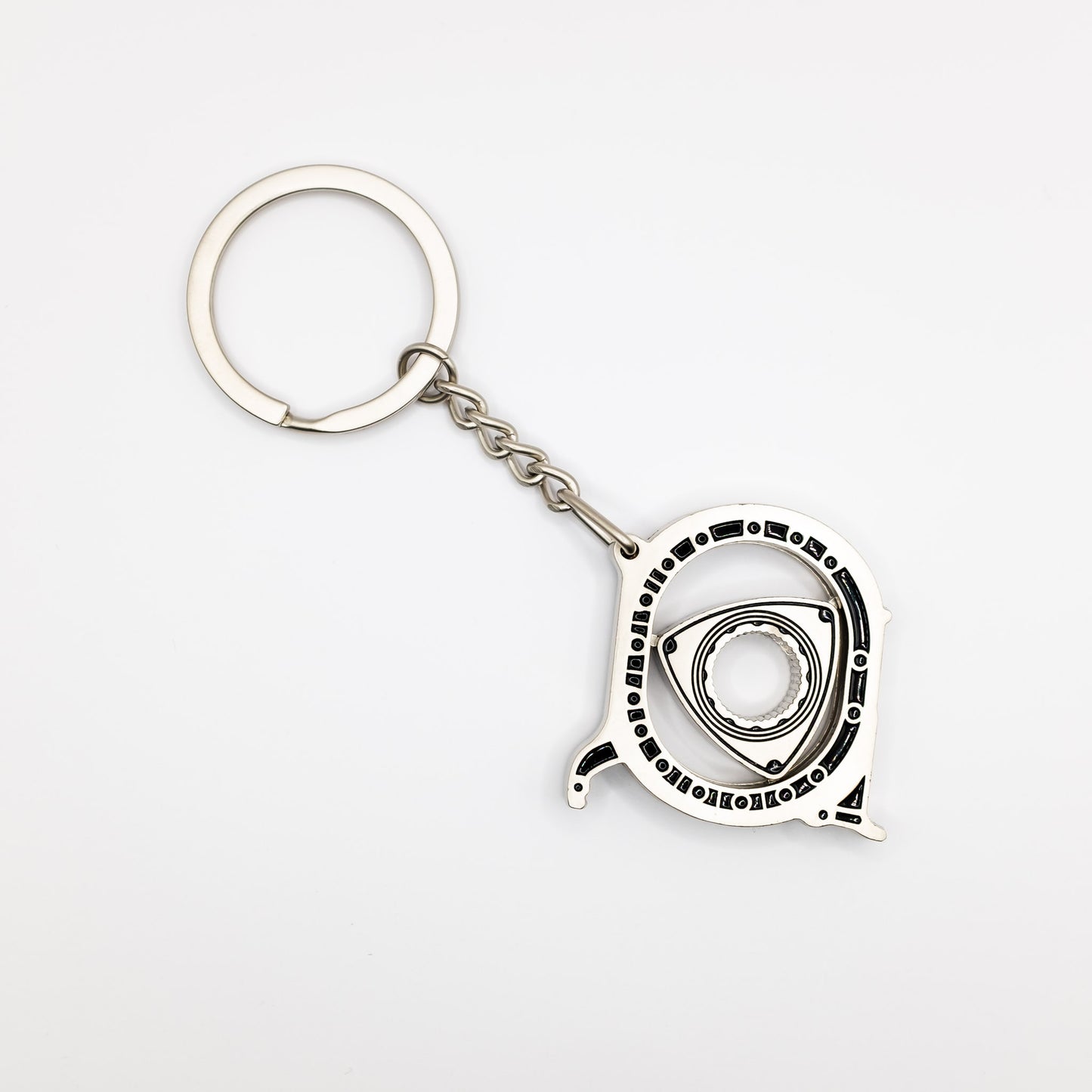 Rotary Engine Rotor Spinning Keychain